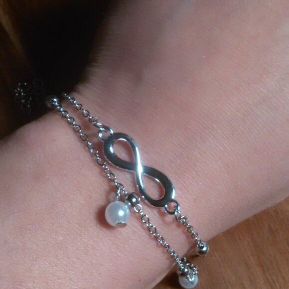 Double Row Infinity Bracelet, Extends to Anklet - Picture 5 of 13